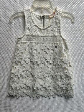 Baby Sara Delicate Layered White Floral Lace Girls’ Dress - Sleeveless . NWT